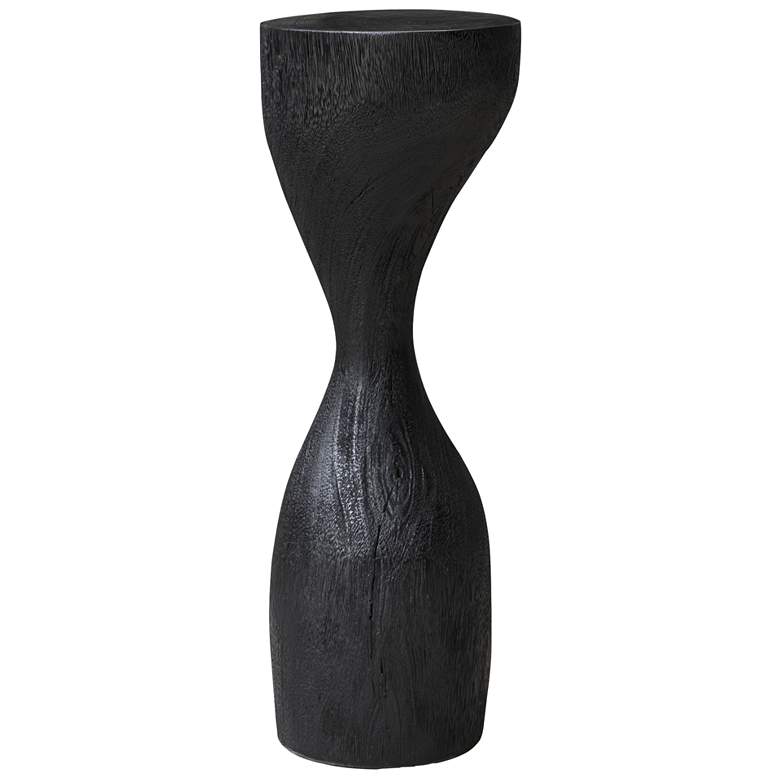 Image 2 Uttermost Mattison 24" H Black Teak Wood Drink Table