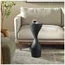 3_Uttermost Mattison 24" H Black Teak Wood Drink Table more views