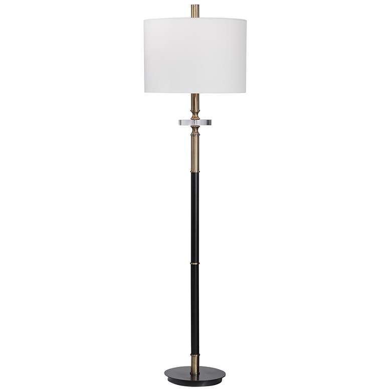 Image 2 Uttermost Maud 67" Aged Black and Antique Brass Metal Floor Lamp