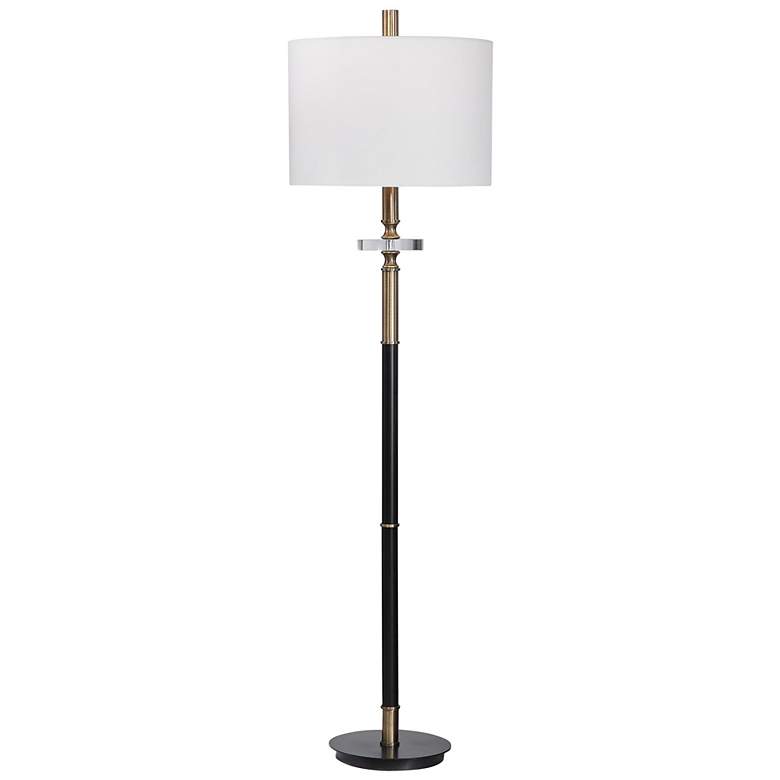 Image 2 Uttermost Maud 67" Aged Black and Antique Brass Metal Floor Lamp