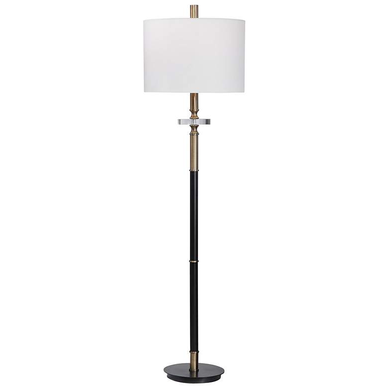 Image 2 Uttermost Maud 67 inch Aged Black and Antique Brass Metal Floor Lamp