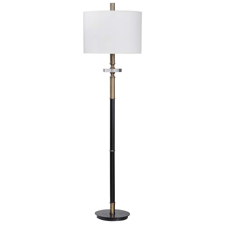 Image 3 Uttermost Maud 67" Aged Black and Antique Brass Metal Floor Lamp more views