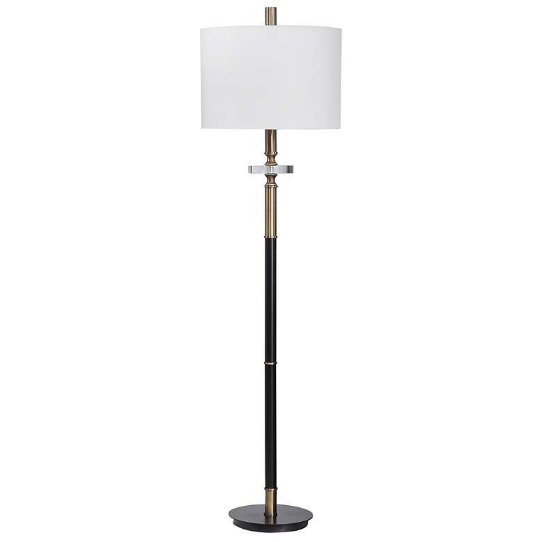 Image 3 Uttermost Maud 67 inch Aged Black and Antique Brass Metal Floor Lamp more views