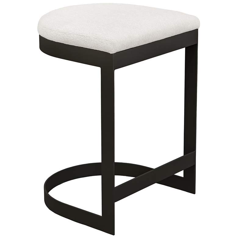 Image 1 Uttermost Maude 17 1/4" High Black and White Outdoor Counter Stool