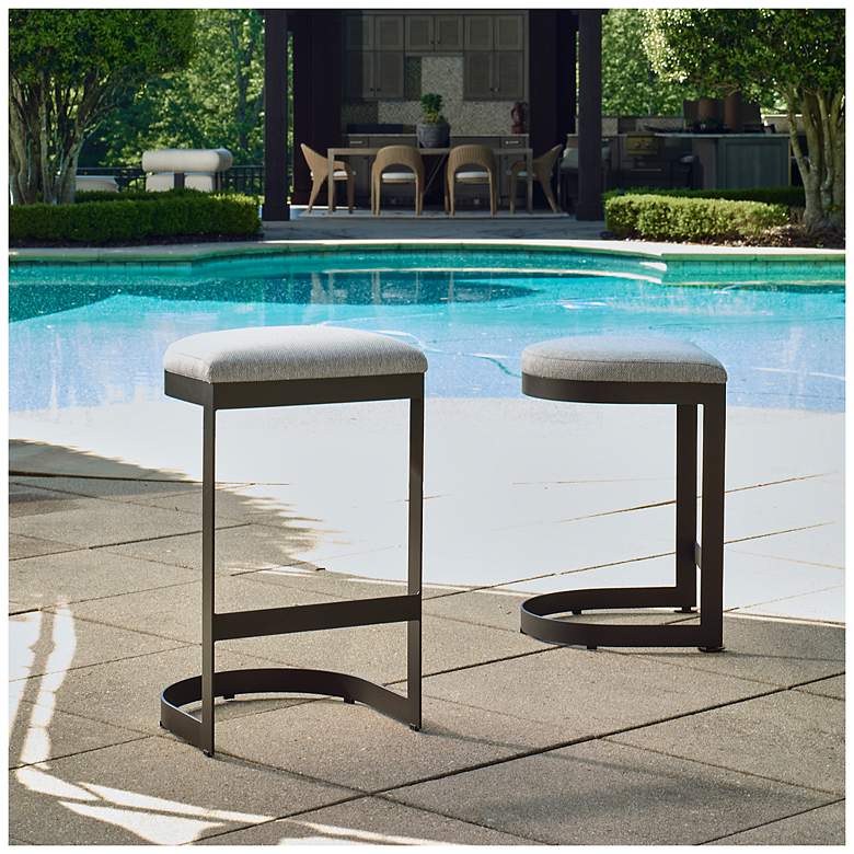 Image 3 Uttermost Maude 30" High Black and White Outdoor Bar Stool more views