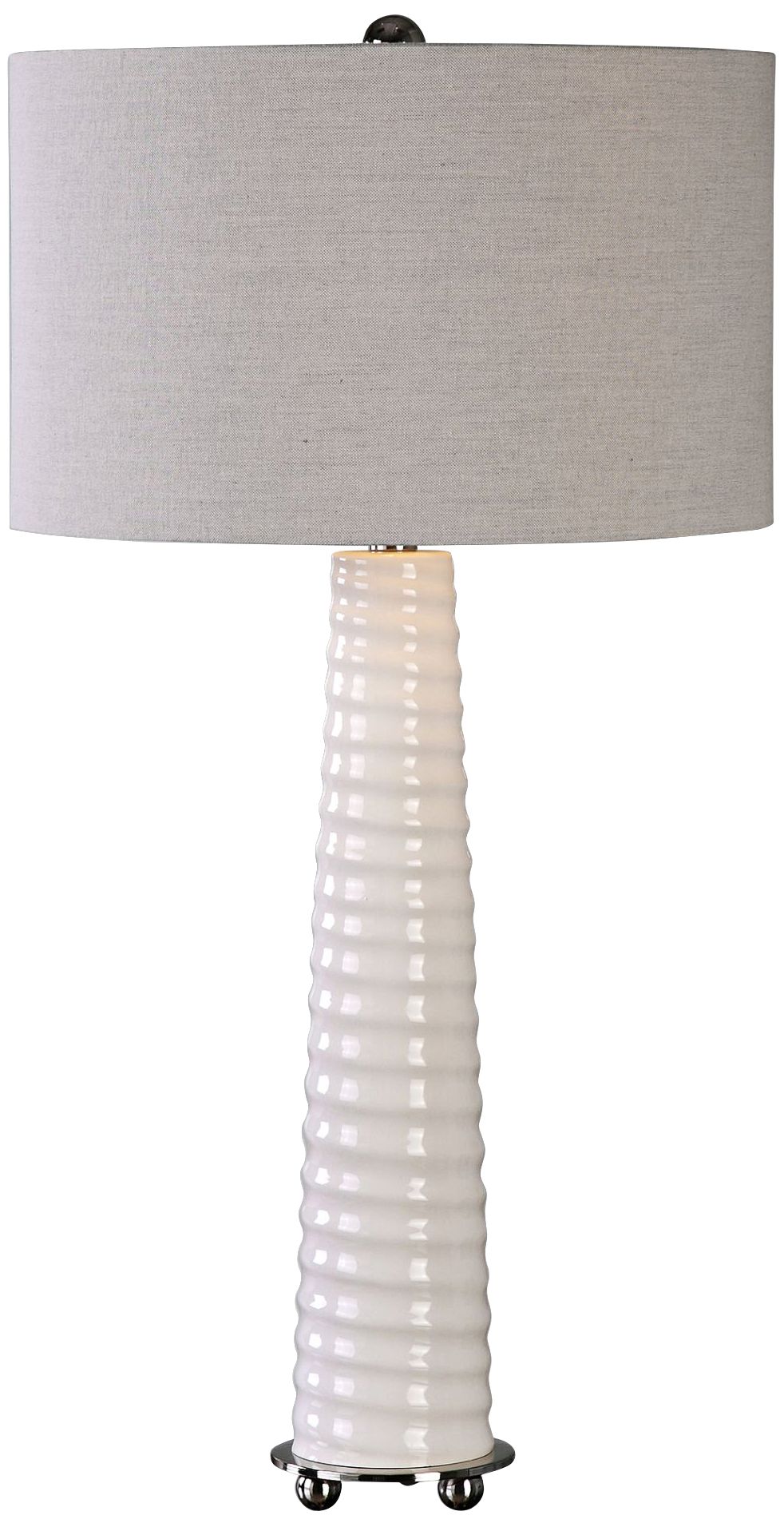 Uttermost Mavone Gloss White Glass Buffet Table Lamp - #1G152