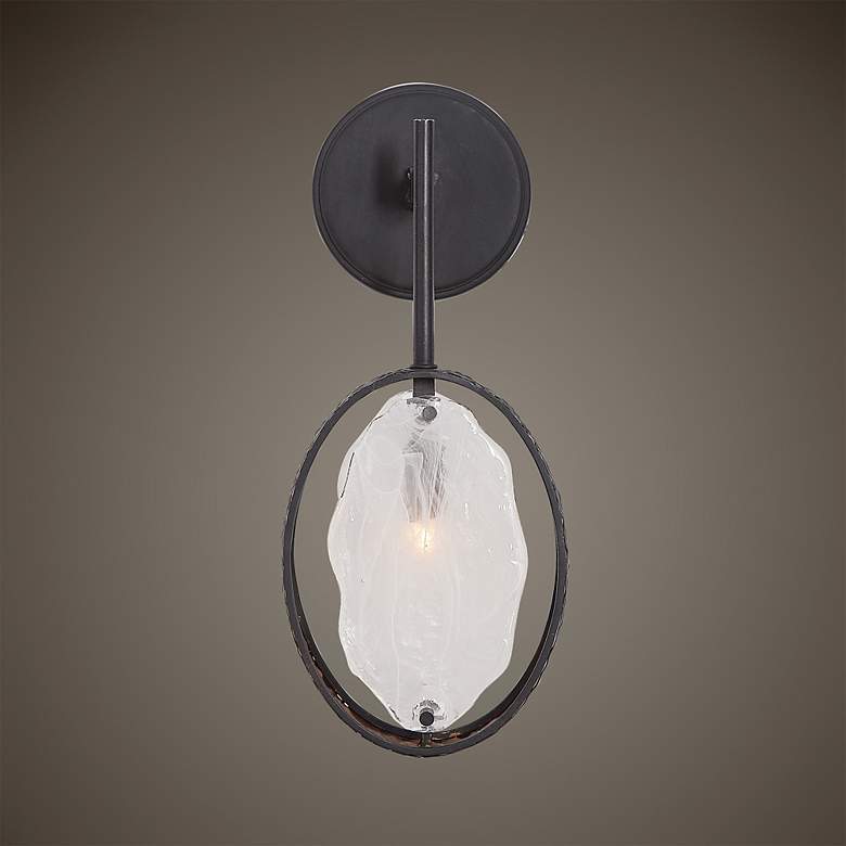 Image 1 Uttermost Maxin 15" High Hammered Bronze Wall Sconce
