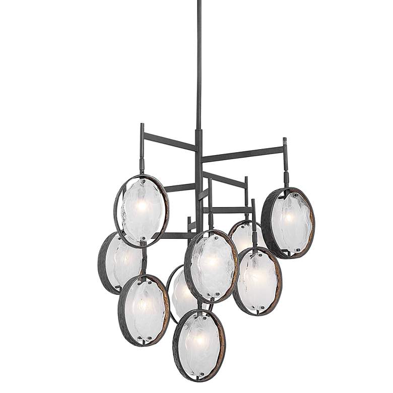 Image 3 Uttermost Maxin 30" 9-Light Industrial Bronze and Glass Chandelier