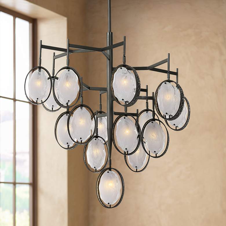 Image 1 Uttermost Maxin 36 1/4 inch Dark Bronze 15-Light Rustic Modern Chandelier