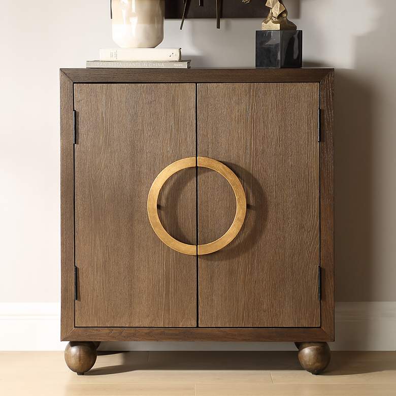 Image 1 Uttermost Mayenne 31 1/2" Wide Oak Wood 2-Door Cabinet