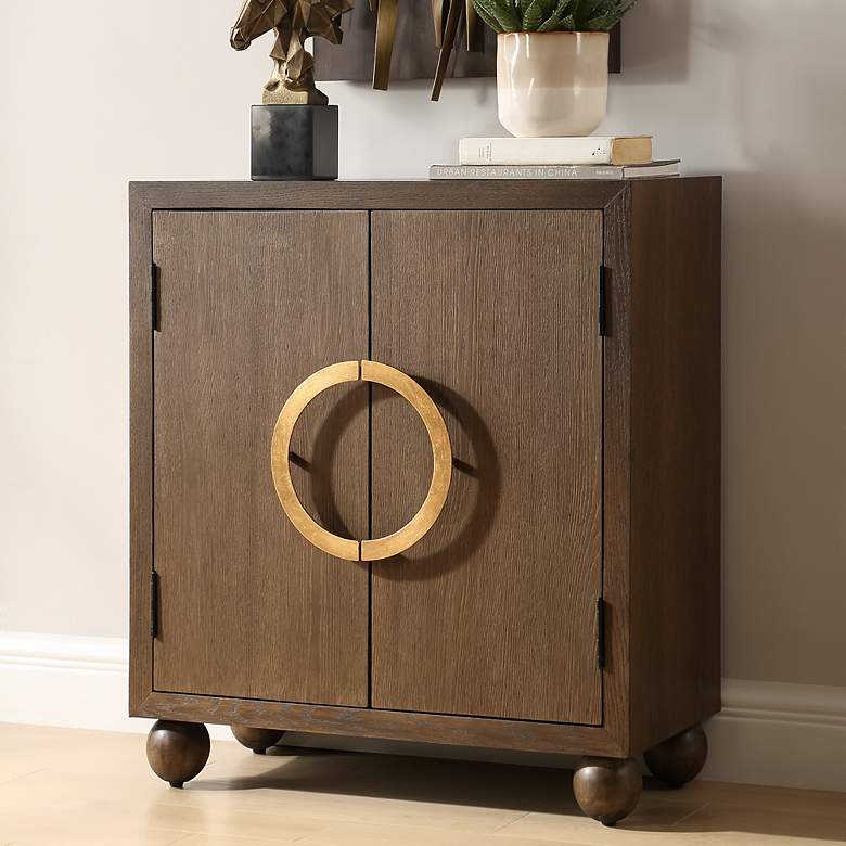 Image 3 Uttermost Mayenne 31 1/2" Wide Oak Wood 2-Door Cabinet more views
