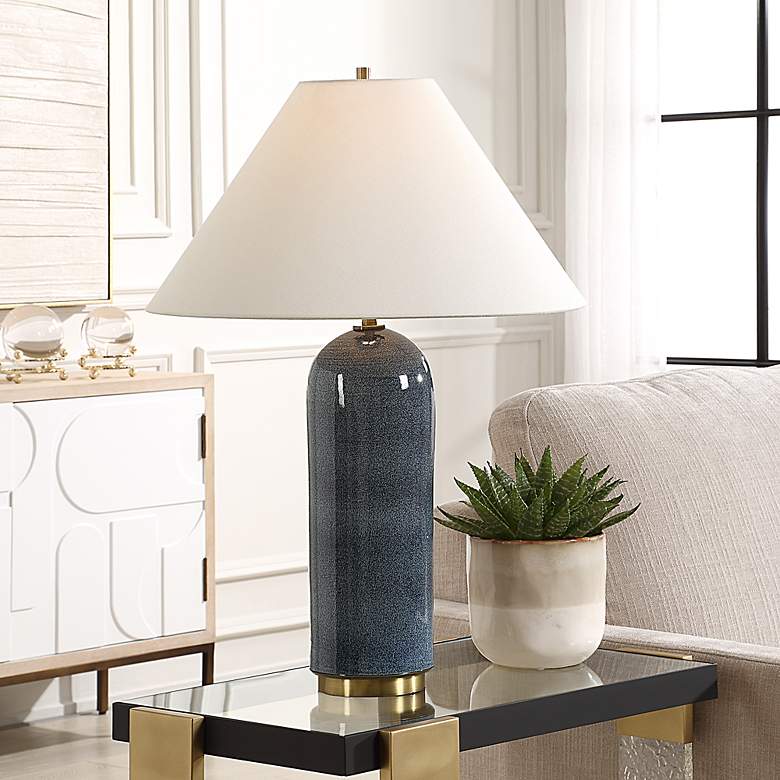 Image 1 Uttermost Mayetta 27 3/4" Blue Ceramic Table Lamp