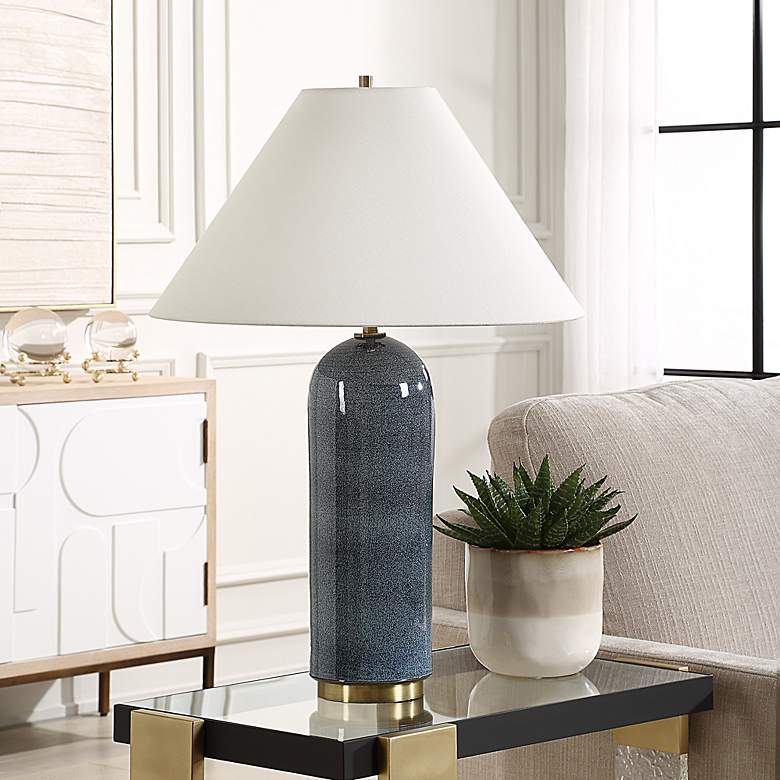 Image 3 Uttermost Mayetta 27 3/4" Blue Ceramic Table Lamp more views