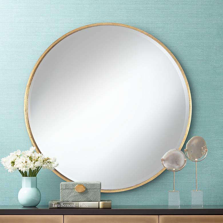 Image 5 Uttermost Mayfair Antique Copper 34" Round Wall Mirrors Set of 2 more views