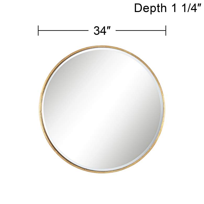 Image 6 Uttermost Mayfair Antique Copper 34" Round Wall Mirrors Set of 2 more views
