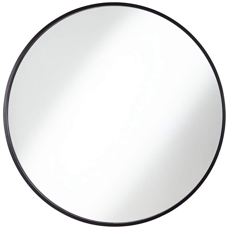 Image 3 Uttermost Mayfair Matte Black 34" Round Wall Mirror
