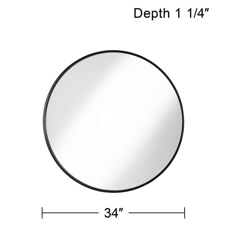 Image 6 Uttermost Mayfair Matte Black 34" Round Wall Mirror more views