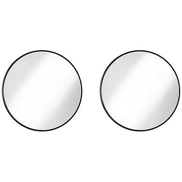 Uttermost Mayfair Matte Black 34" Round Wall Mirrors Set of 2