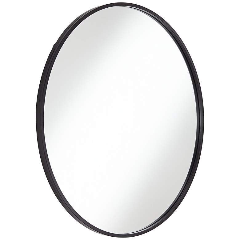 Image 4 Uttermost Mayfair Matte Black 34" Round Wall Mirrors Set of 2 more views