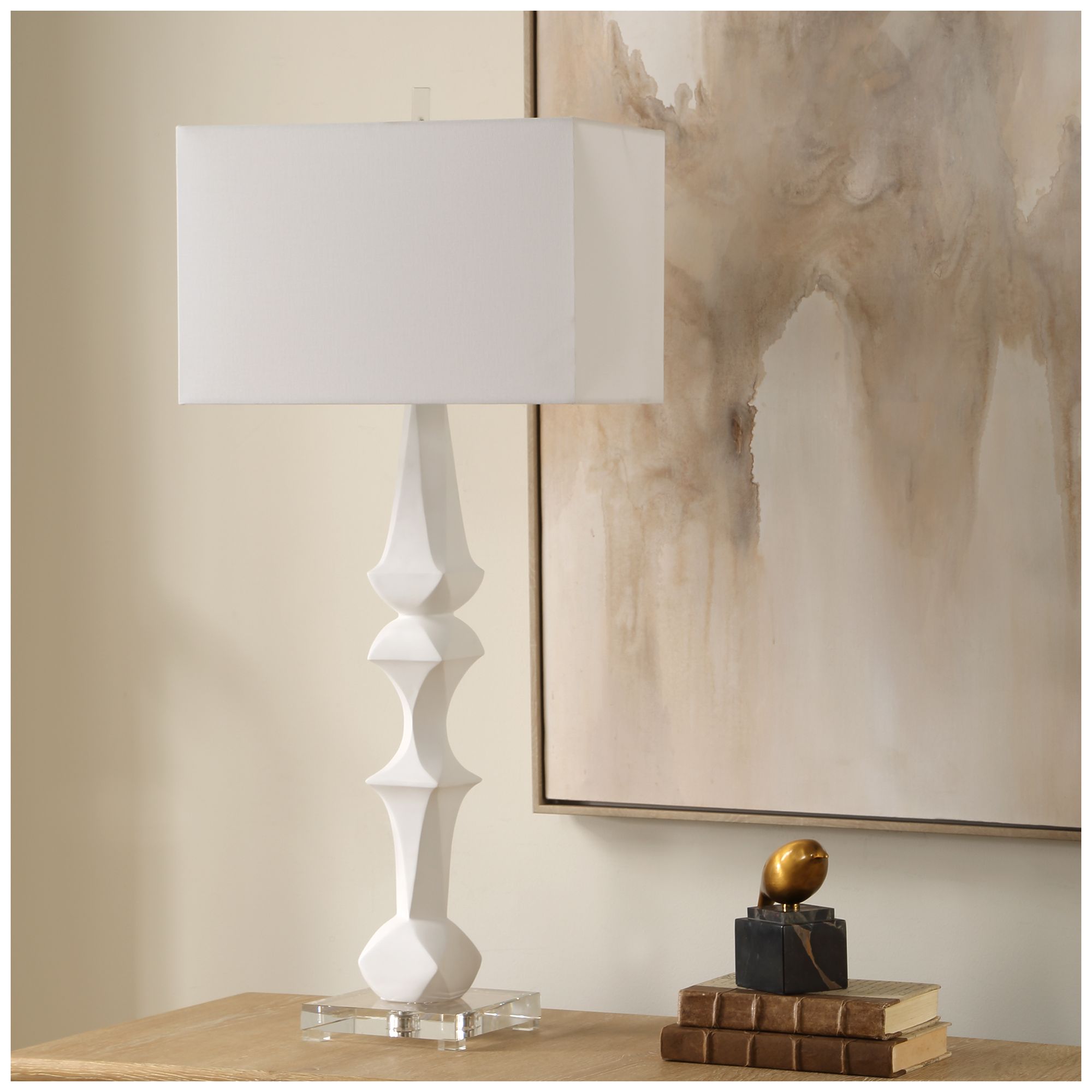 Image 3 Uttermost Mayme 37 1/2" Matte White Table Lamp more views