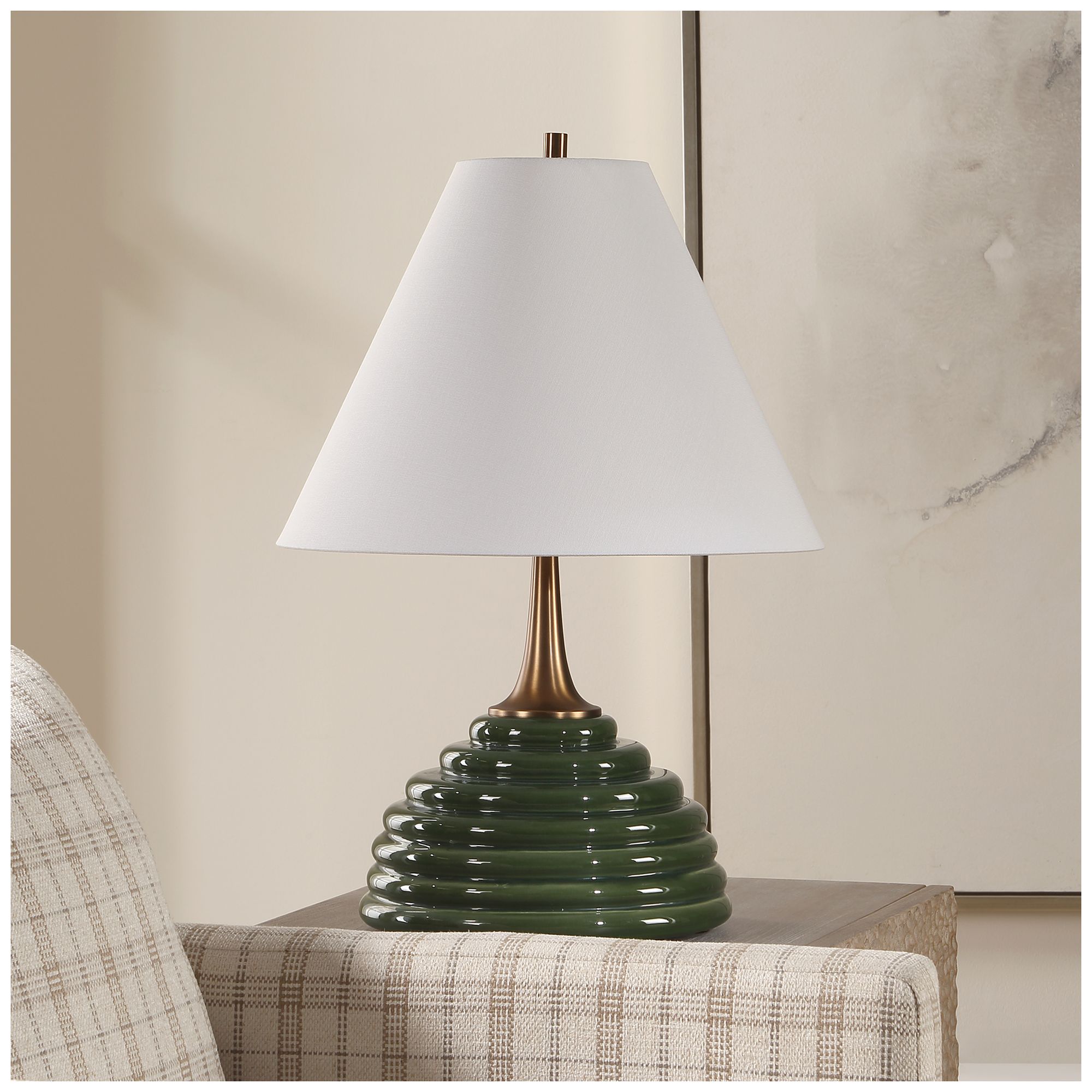 Image 3 Uttermost McKay 25" Dark Green Ceramic Table Lamp more views