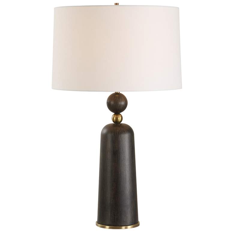 Image 1 Uttermost McQuinn 30 1/2" Dark Walnut Table Lamp