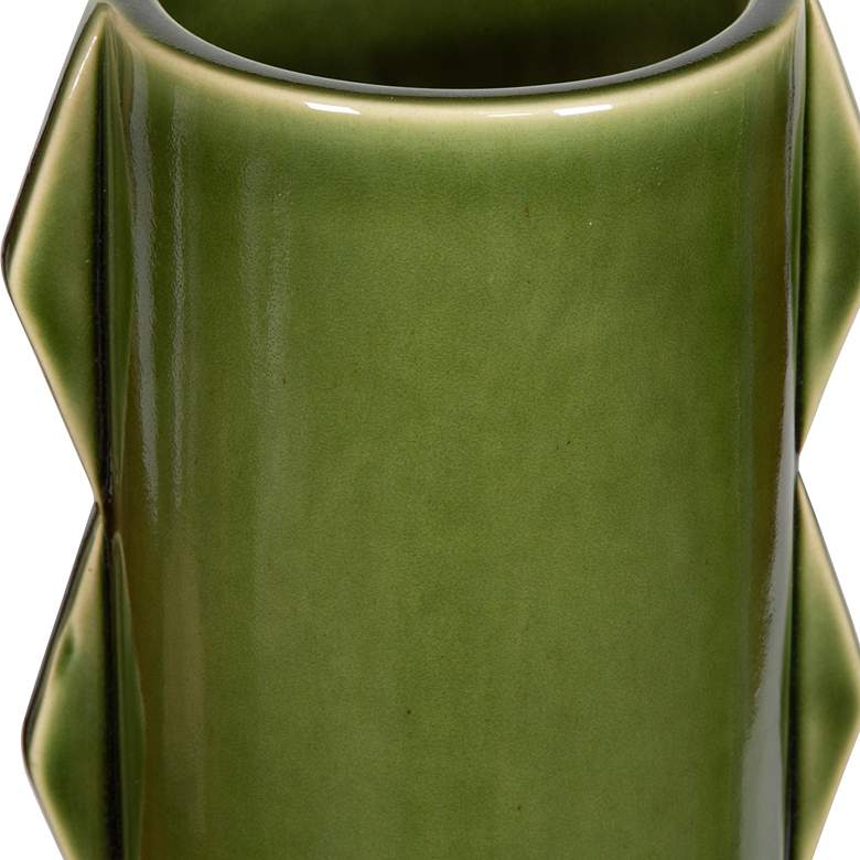 Image 5 Uttermost Meander Rich Green Earthenware 2-Piece Vase Set more views