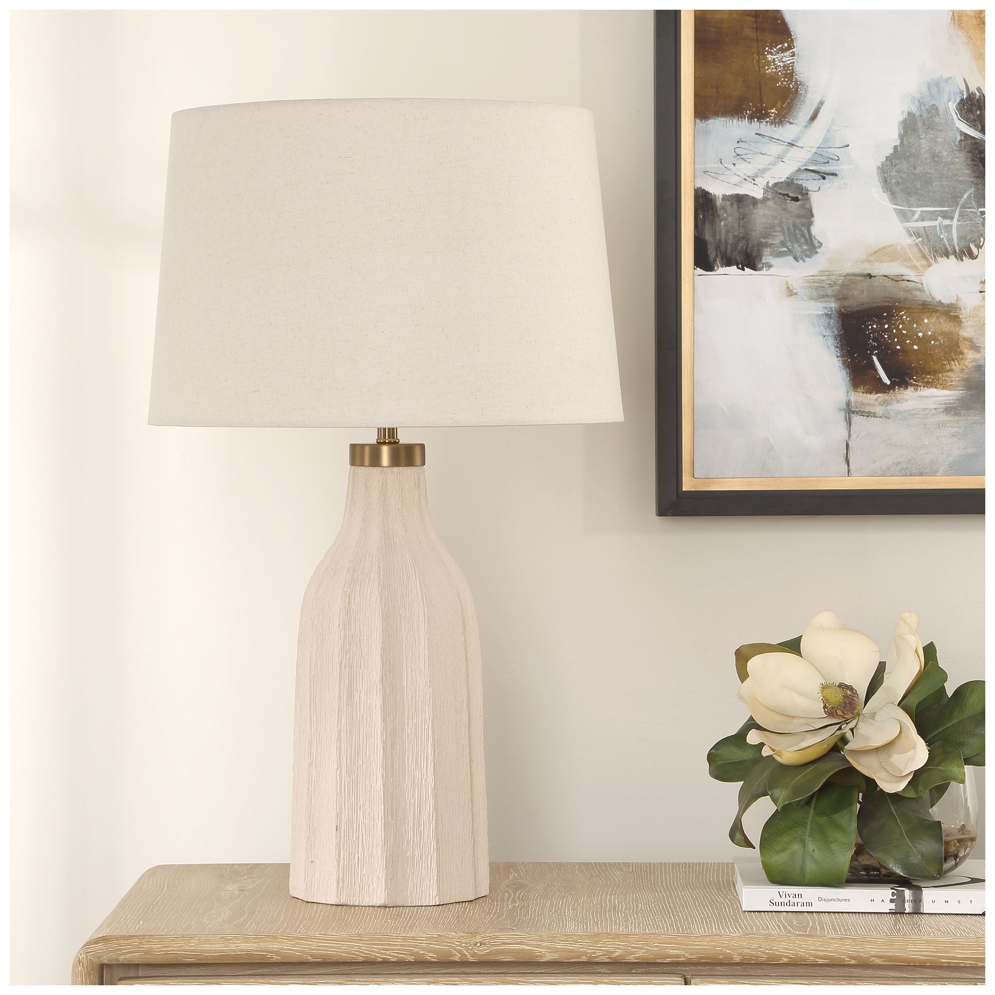 Image 3 Uttermost Mebarak 28 1/2" Warm Cream Ceramic Table Lamp more views