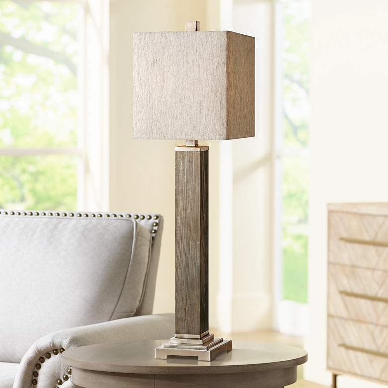 Image 1 Uttermost Medea Aged Wood Table Lamp