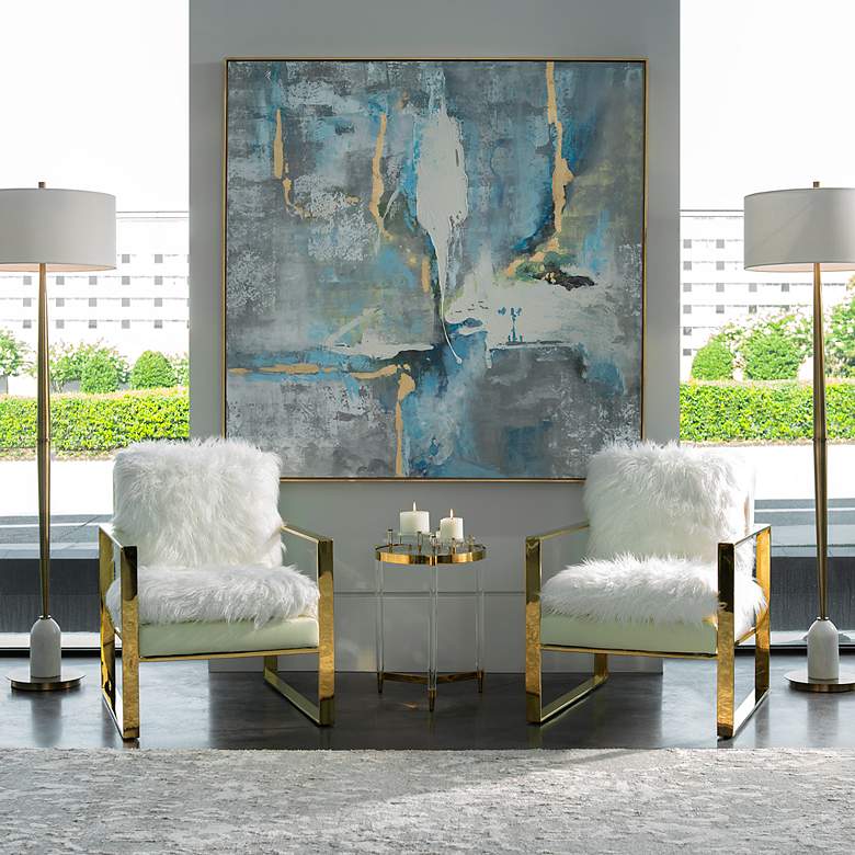Image 5 Uttermost Meditation 61" Square Framed Canvas Wall Art more views