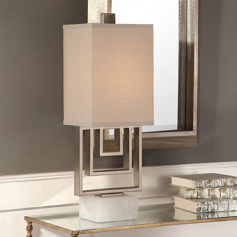 Image 1 Uttermost Medora Brushed Nickel Buffet Table Lamp