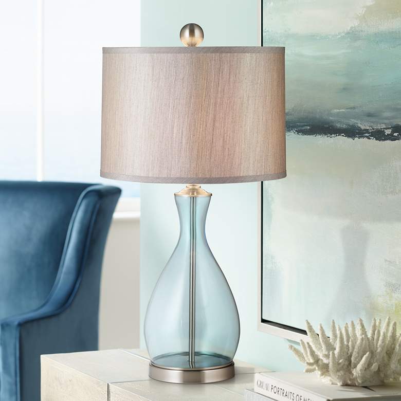Image 1 Uttermost Meena Blue Glass Table Lamp