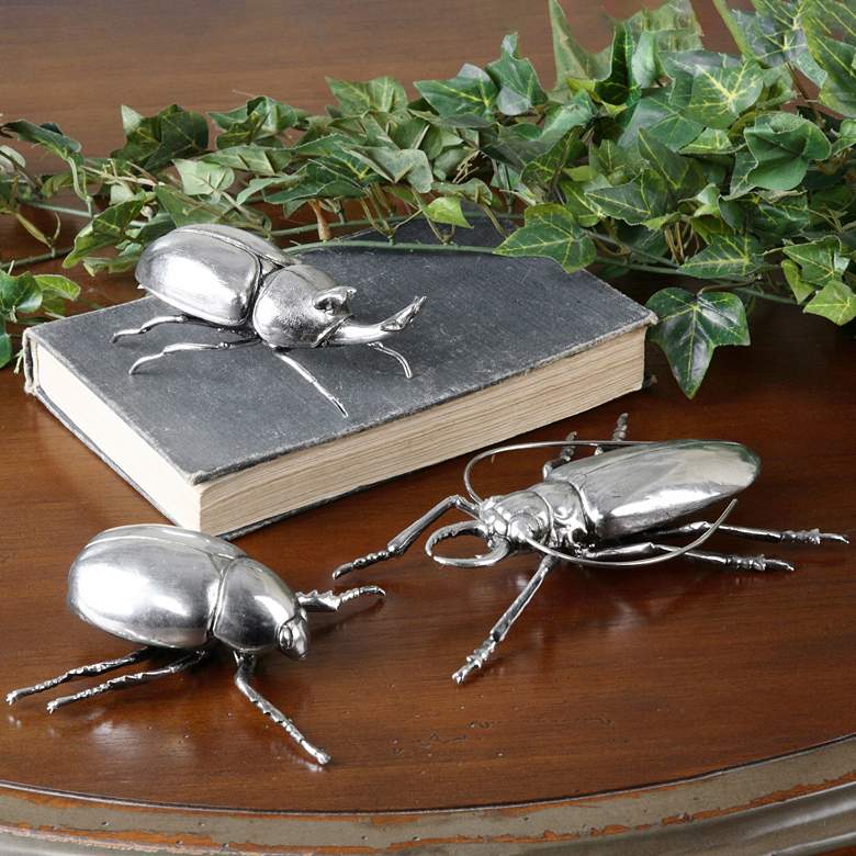 Image 1 Uttermost Meet the Beetles 3-Piece Silver Figurines Set