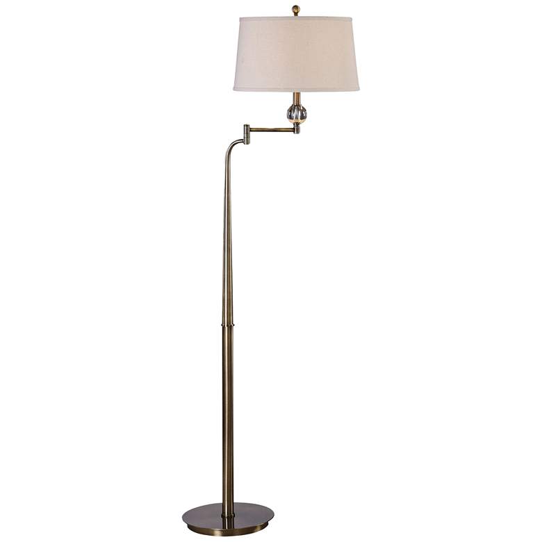 Image 2 Uttermost Melini 66 inch Tapered Steel Swing Arm Floor Lamp