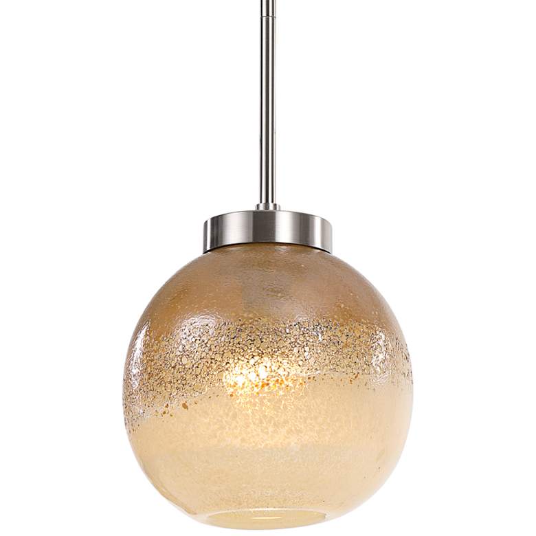 Uttermost Melissa 8 1/2&quot; Wide Nickel and Amber Mini Pendant Light