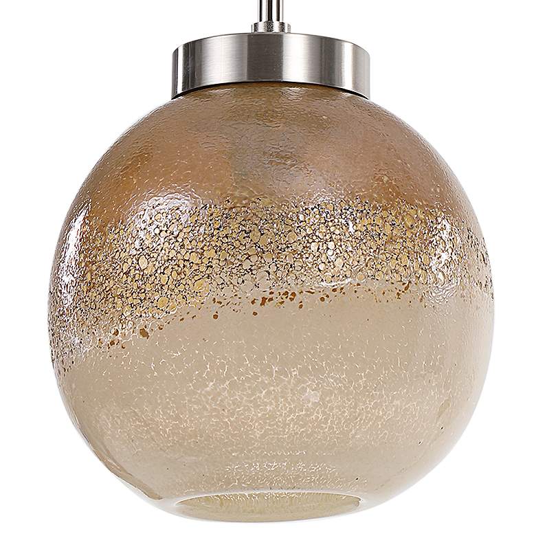Uttermost Melissa 8 1/2&quot; Wide Nickel and Amber Mini Pendant Light more views