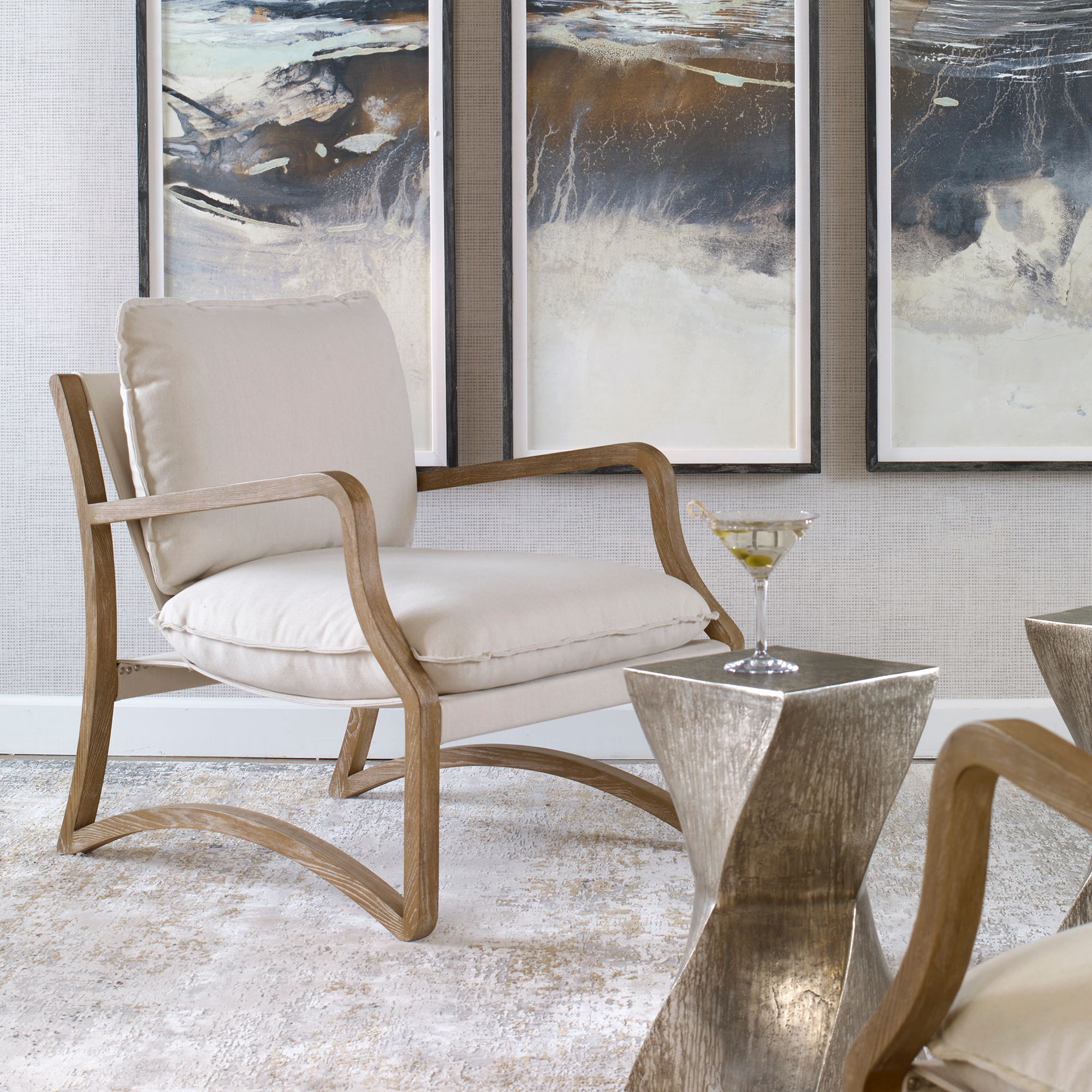 Image 4 Uttermost Melora Natual Accent Chair more views
