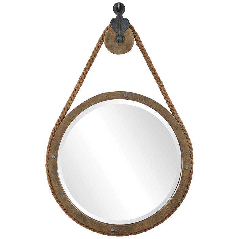 Image 2 Uttermost Melton Natural Wood Rope 25 inch x 36 1/2 inch Wall Mirror