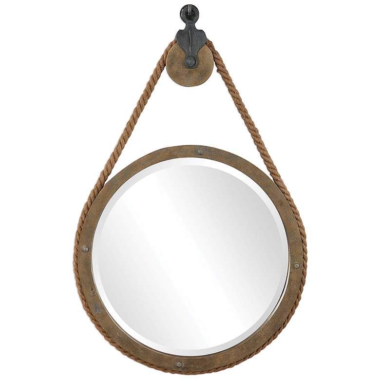 Image 2 Uttermost Melton Natural Wood Rope 25 inch x 36 1/2 inch Wall Mirror