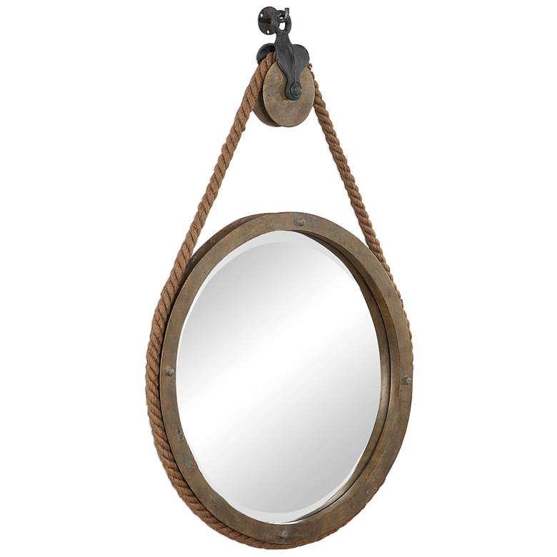 Image 3 Uttermost Melton Natural Wood Rope 25" x 36 1/2" Wall Mirror more views