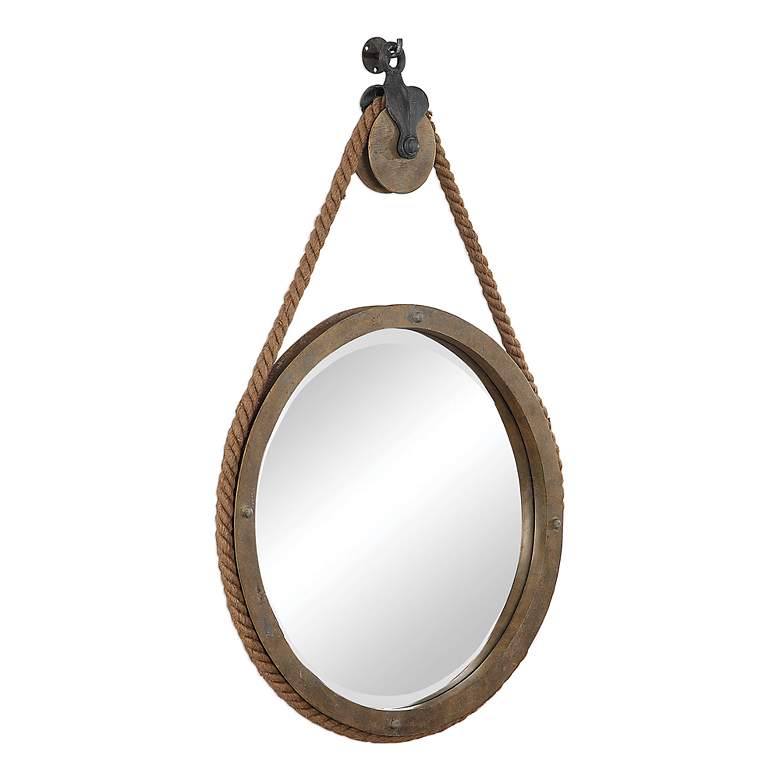 Image 3 Uttermost Melton Natural Wood Rope 25" x 36 1/2" Wall Mirror more views