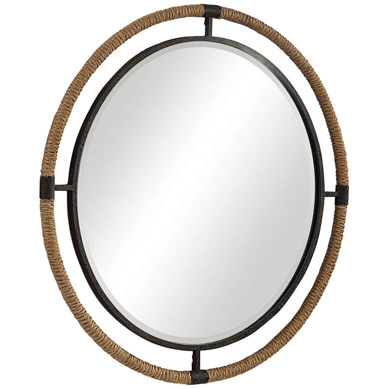 Image 3 Uttermost Melville Rust Black 36 1/4 inch Round Wall Mirror more views