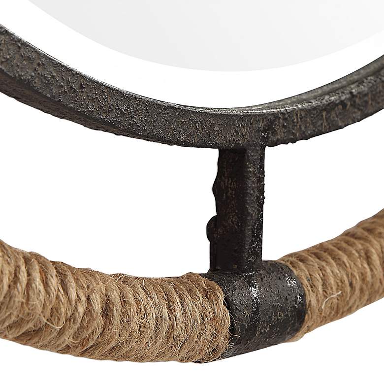 Image 4 Uttermost Melville Rust Black 36 1/4" Round Wall Mirror more views