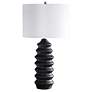 4_Uttermost Mendocino 30" High Rustic Black Carved Wood Table Lamp more views