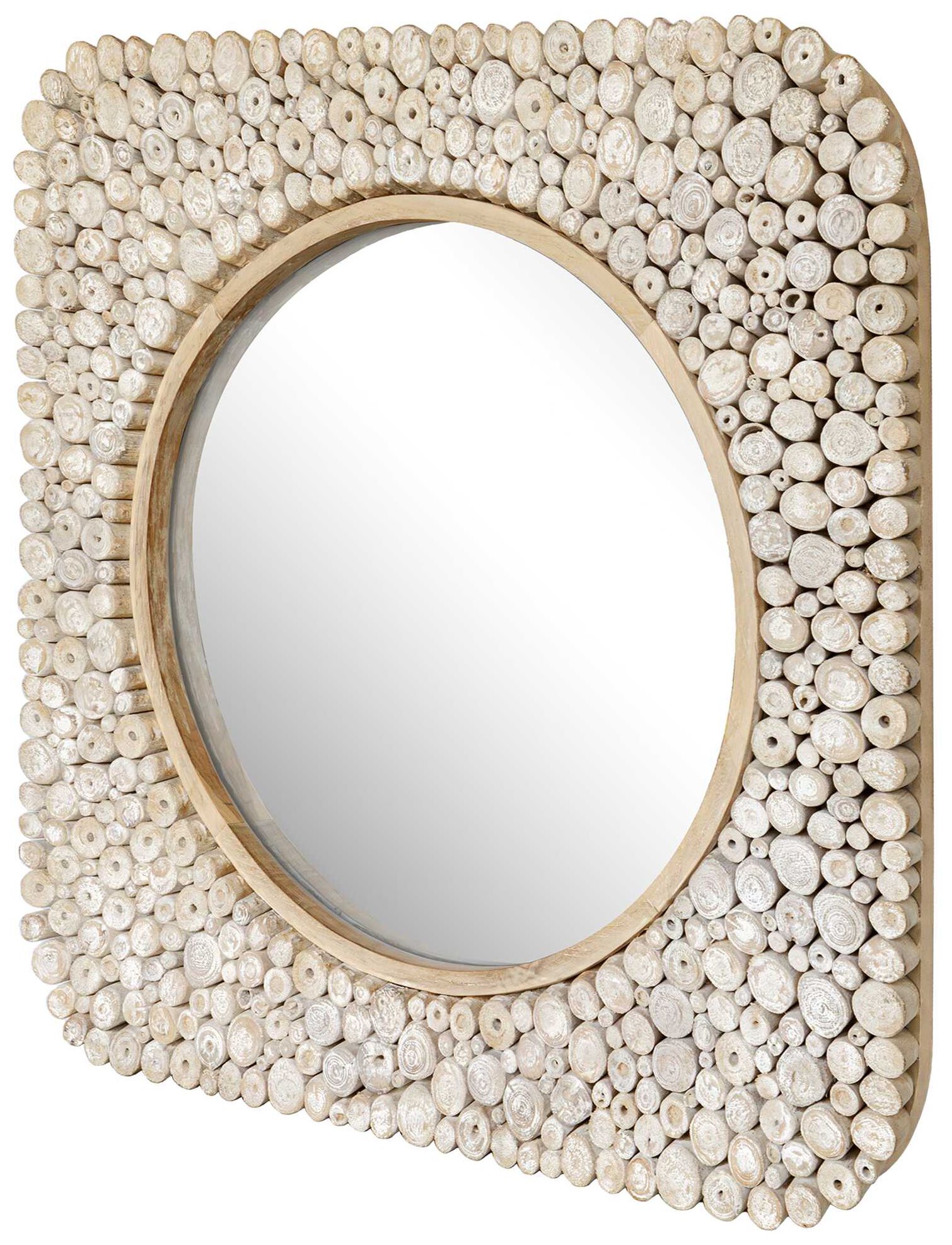 Image 2 Uttermost Merak 36 1/4" Square Teak Wood Wall Mirror more views