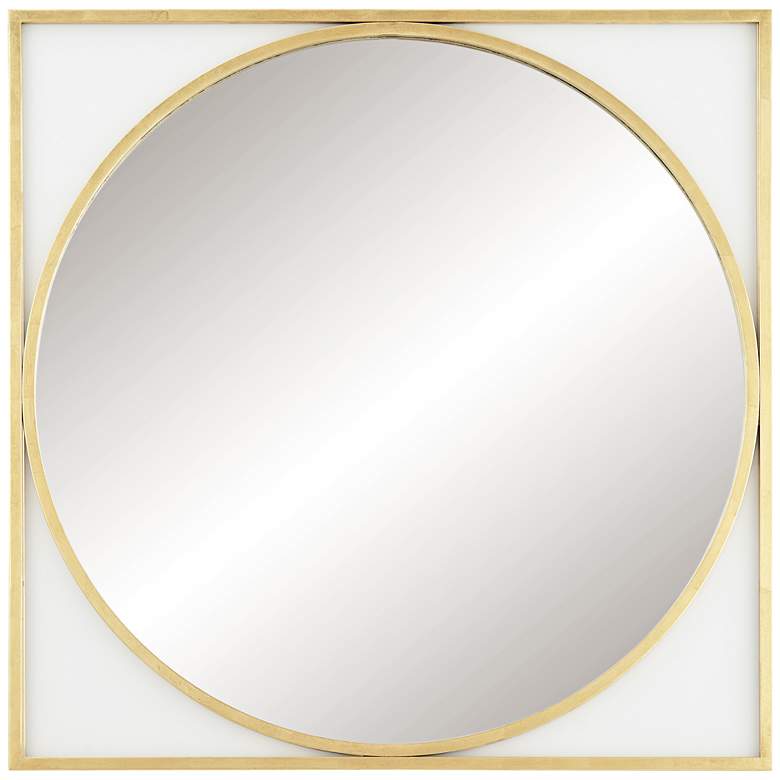 Image 2 Uttermost Meri Glossy Gold Leaf 34" Square Wall Mirror