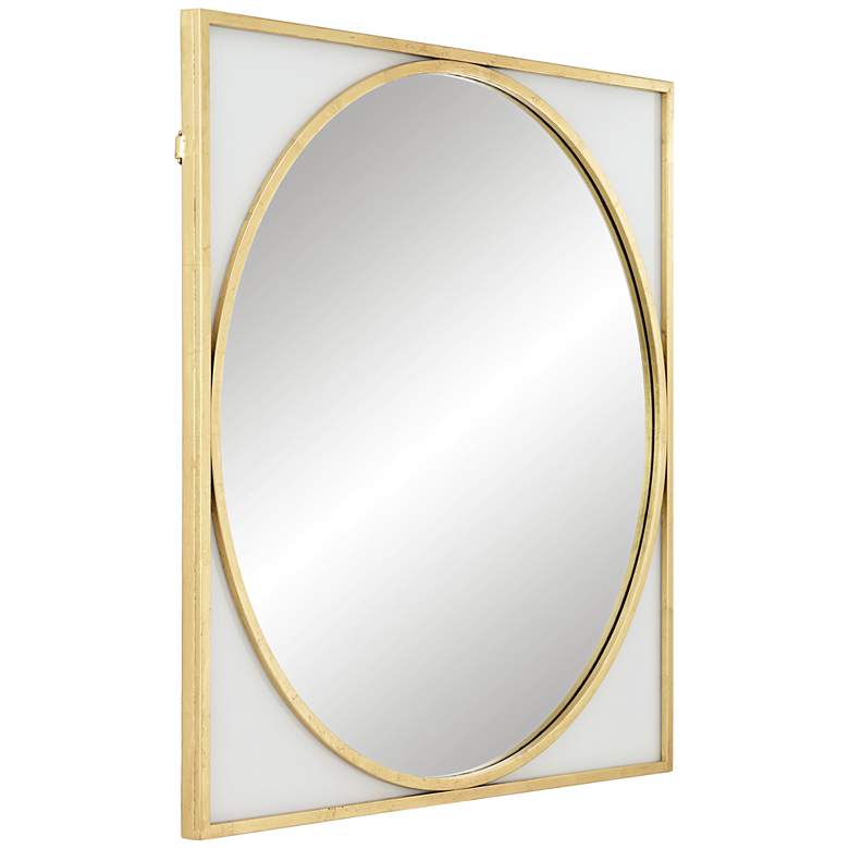 Image 5 Uttermost Meri Glossy Gold Leaf 34" Square Wall Mirror more views