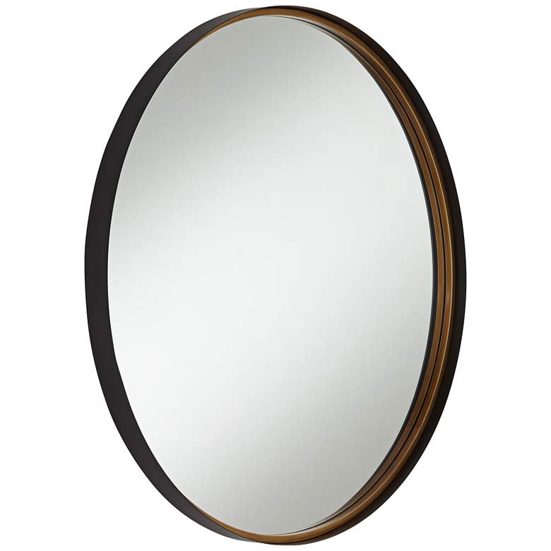 Image 5 Uttermost Meridian Black and Gold 34" Round Wall Mirror more views
