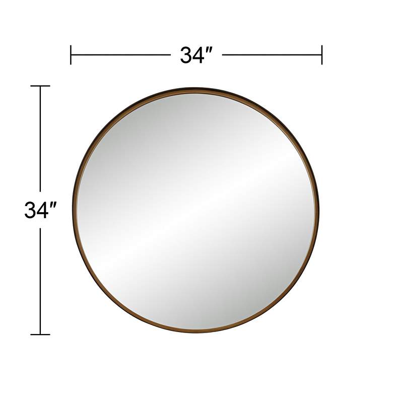 Image 7 Uttermost Meridian Black and Gold 34" Round Wall Mirror more views