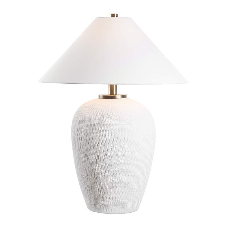 Image 2 Uttermost Merriton 33" High Matte White Ceramic Table Lamp